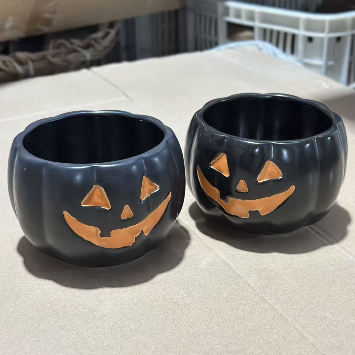 Halloween Pumpkin Face Ceramic Tableware, Plate Mug Bowl Set for Party
