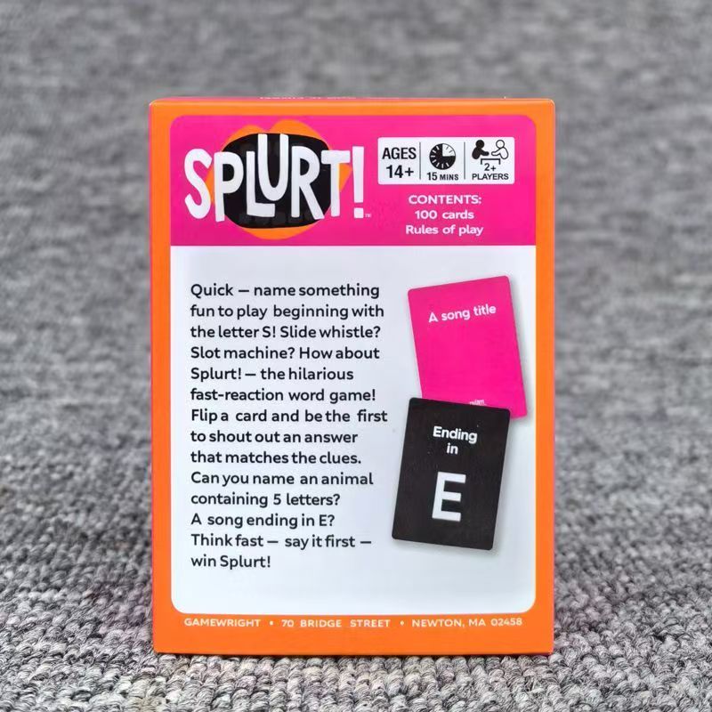 Splurt!Card Game, Fast Naming Strategy Party Tabletop Game