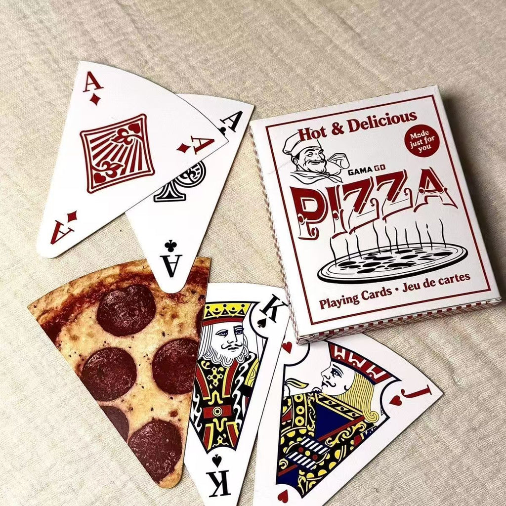 Pizza Shaped Novelty Playing Cards, Cute Abstract Large Size Board Game