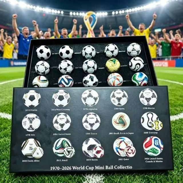 World Cup Themed Mini Soccer Keychain Set, Complete Collectible Souvenir Gift Box
