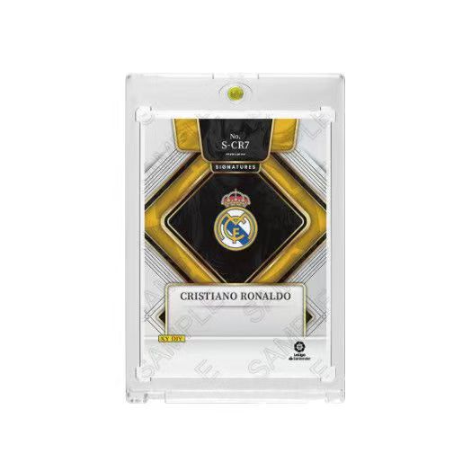 2024 Cristiano Ronaldo SE Style Fan-Made Soccer Trading Card, Facsimile Signature, Real Madrid Themed Refractor Card with Hard Card Brick Protector