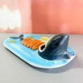 Big Mouth Shark Ceramic Plate, Underglaze Color Funny Novelty Serving Dish