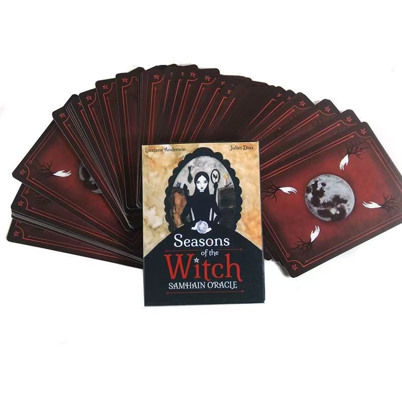 Seasons Witch Tarot Deck, 44 Cards Beginner Tarot, Aesthetic Trendy Tabletop Game Cards, Size 4.17" × 3.07"