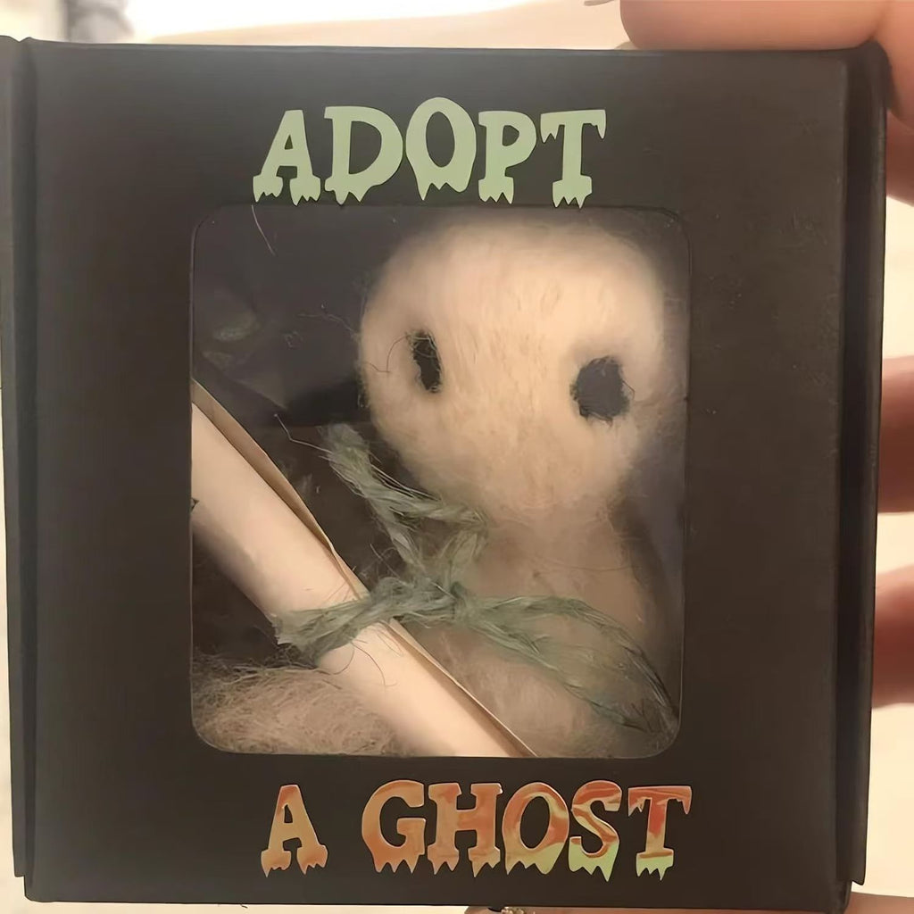 Adopt A Ghost Plush Doll, Handmade Ghost Stuffed Toy In Gift Box, Spooky Cute Plush Gift