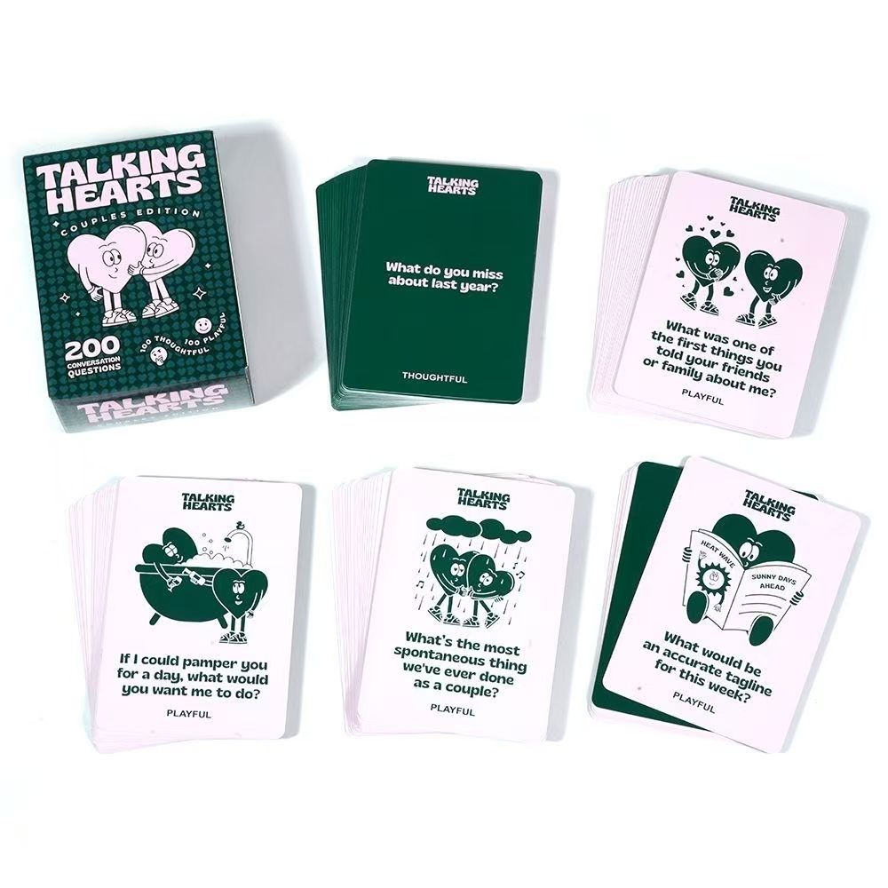 Talking Hearts Conversation Card Game, Couple Dialogue Game, Romantic Relationship Tabletop Cards
