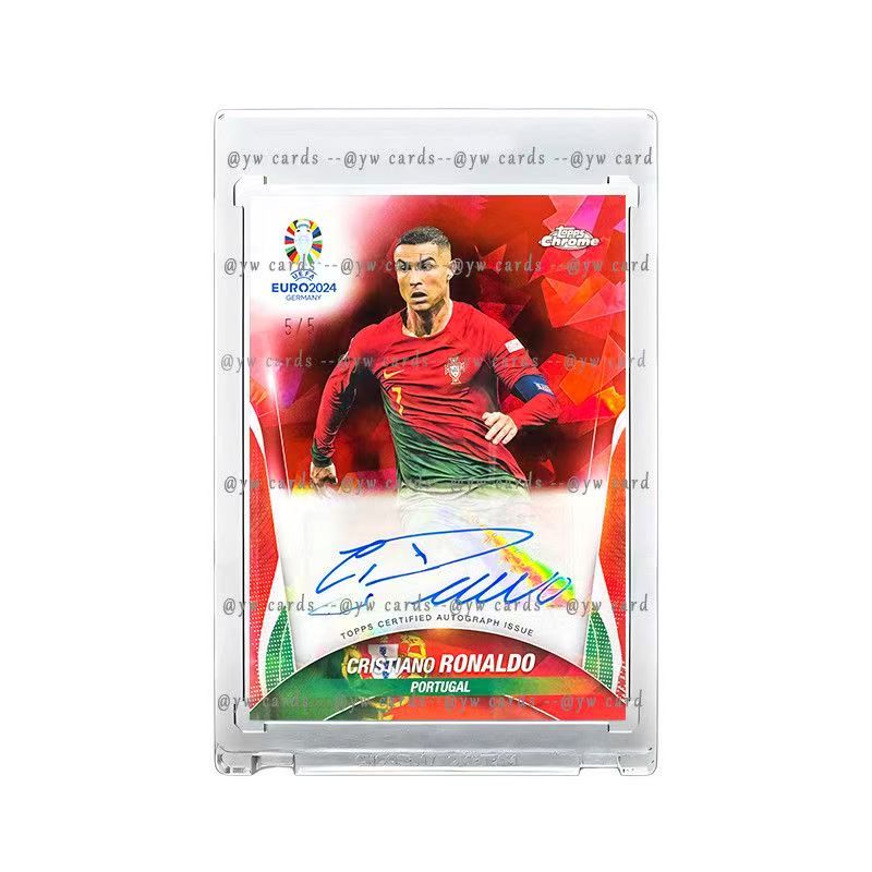 Cristiano Ronaldo Siuuu Fan Trading Card, Facsimile Signature Not Panini Card with Card Brick, World Cup Gift