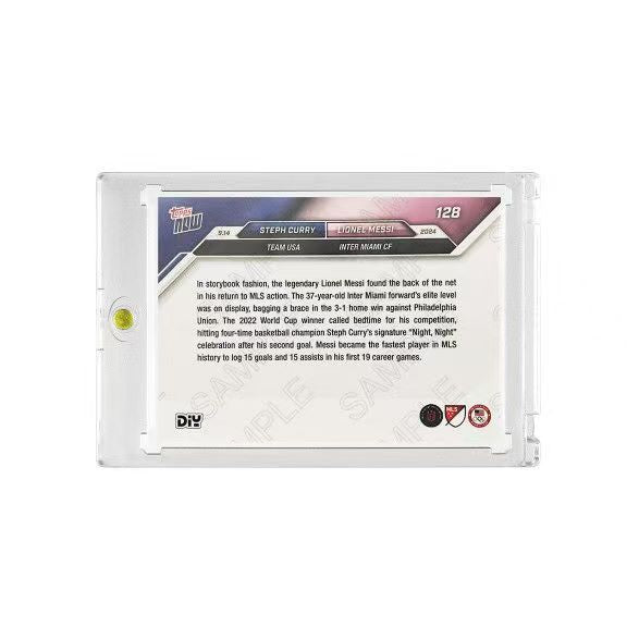 Stephen Curry & Messi Goodnight Themed Fan-Made Trading Cards, Facsimile Signature, Refractor Card with Hard Card Brick Protector