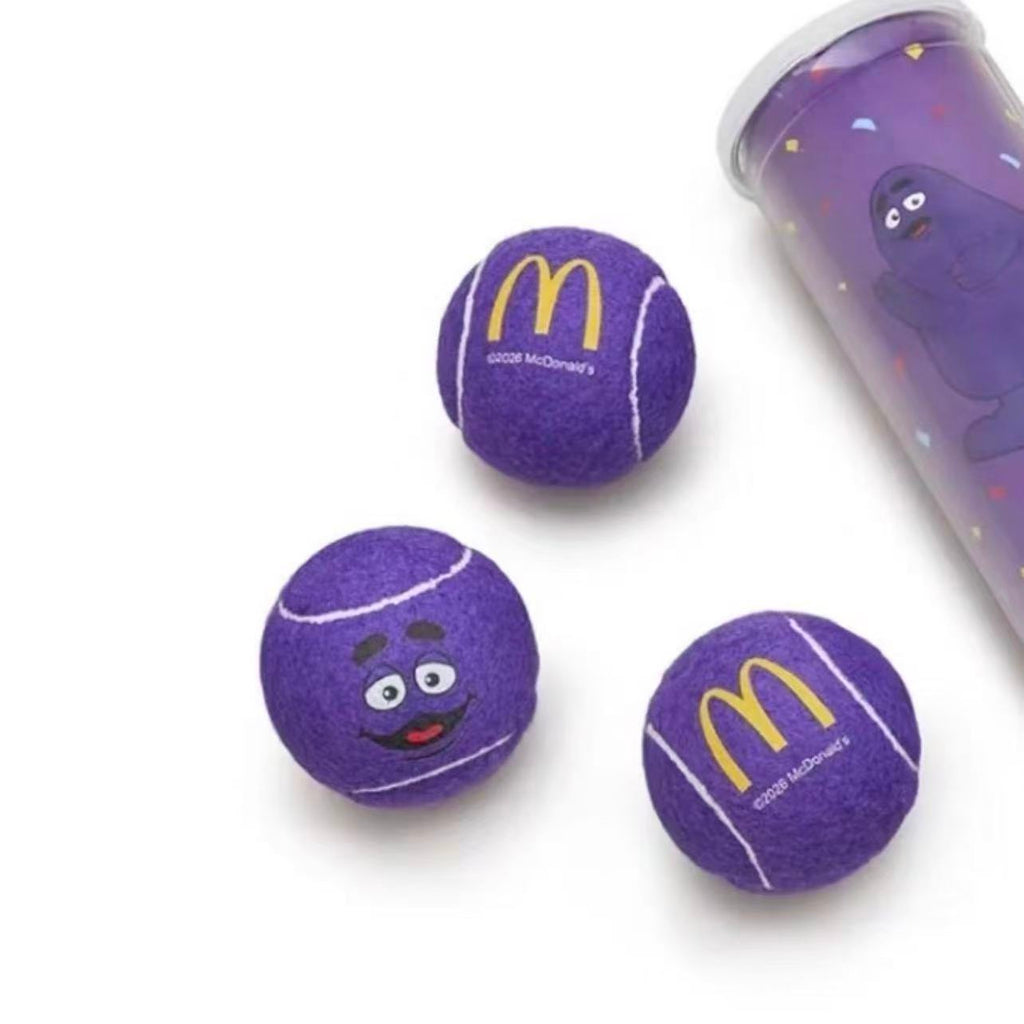 Grimace Purple Plush Tennis Ball, Fan-Made Themed Collectible Display Ornament, Inspired by HK McDonald Limited Edition