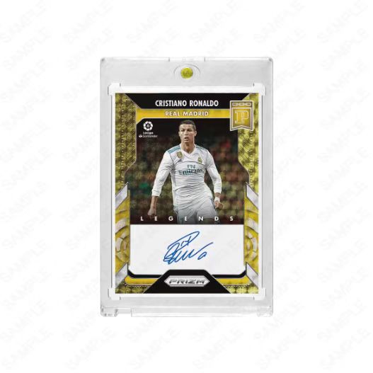 2022 Cristiano Ronaldo PR Style Fan-Made Soccer Trading Card, Facsimile Signature, Limited 1/1 Numbered Refractor Card with Hard Card Brick Protector