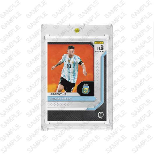 2023 Lionel Messi Ink Style Fan-Made Soccer Trading Card, Facsimile Signature, Limited 1/1 Numbered Refractor Card with Hard Card Brick Protector