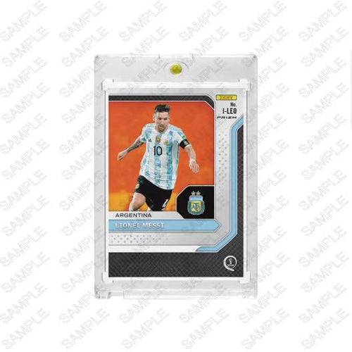 2023 Lionel Messi Ink Style Fan-Made Soccer Trading Card, Facsimile Signature, Limited 1/1 Numbered Refractor Card with Hard Card Brick Protector