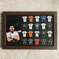 Kylian Mbappé Jersey Badge with Solid Wood Photo Frame, Football Themed Collectible Ornament, Birthday & Valentine's Day Gift for Boyfriend, Girlfriend