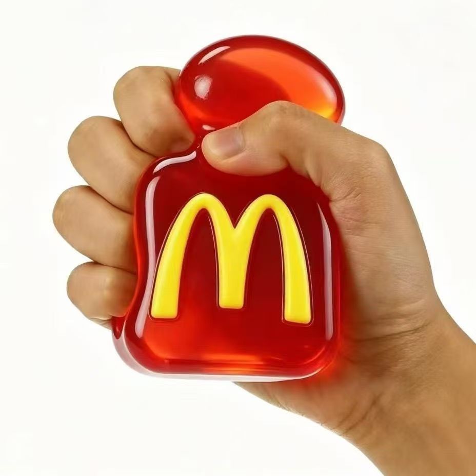 Needoh Style Cube Ice Block Fidget Toy, Malt Syrup Filled Aesthetic Slow Rebound Squishy, McDonald's Themed