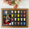Kaká Jersey Badge with Solid Wood Photo Frame, Football Themed Collectible Ornament, Birthday & Valentine's Day Gift for Boyfriend, Girlfriend