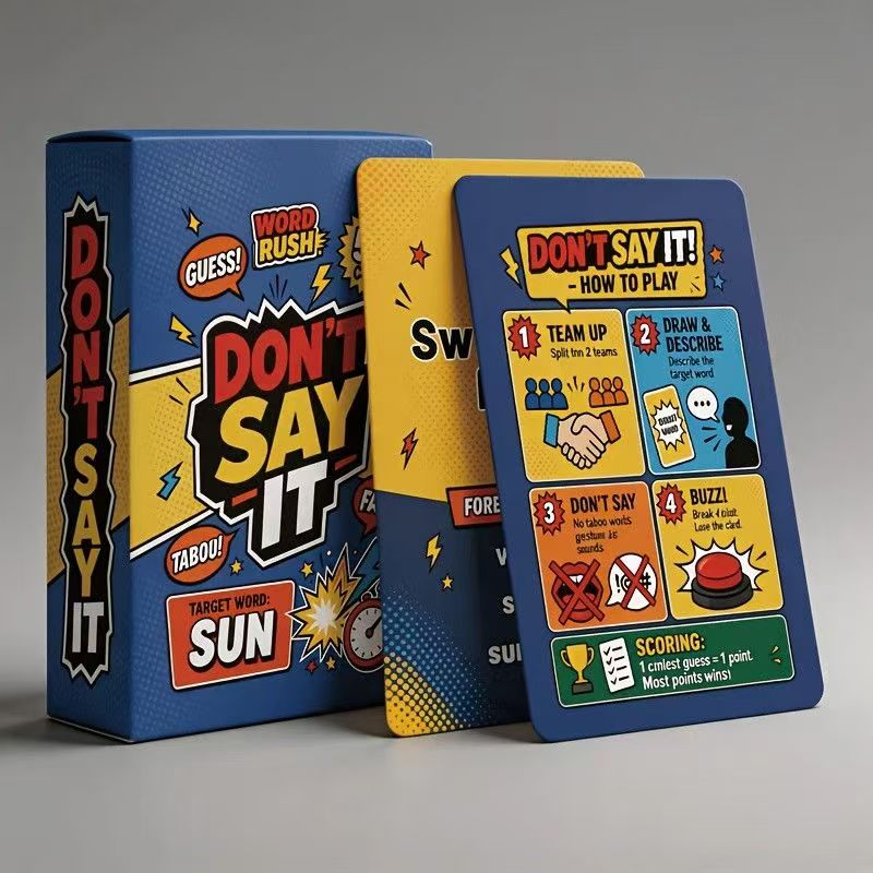 Don't Say It Card Game, Forbidden Word Challenge Party Tabletop Game