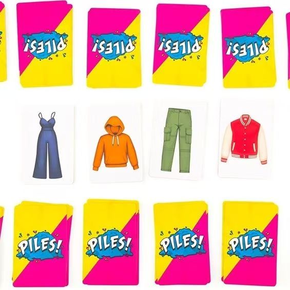 Piles Game, Clothes Stacking Card Game, Kids Family Interactive Parent-child Tabletop Toy