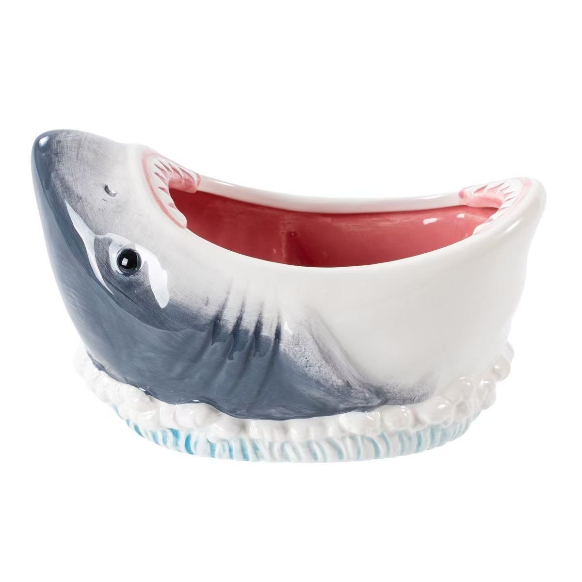 Big Mouth Shark Ceramic Noodle Bowl, Handmade Cute Household Tableware