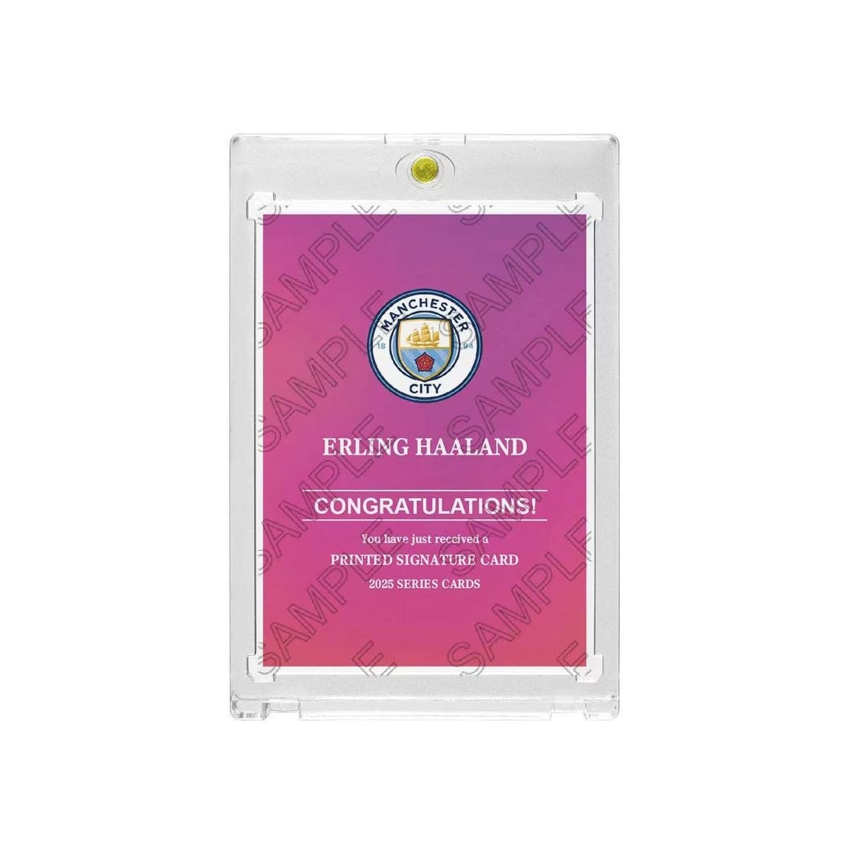 2025 Erling Haaland Premier League Style Fan-Made Soccer Trading Card, Facsimile Signature, Manchester City Themed Card with Hard Card Brick Protector
