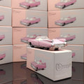 Bburago 1:72 Scale Pink Cadillac Convertible Vintage Car Model, Diecast Alloy Simulation Collectible Toy Car
