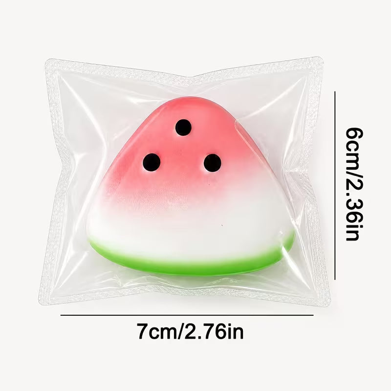 Watermelon Squeezing Fidget Toy, Soft Stress Relief Squishy Toy, Holiday & Classroom Reward Toy, Random Color