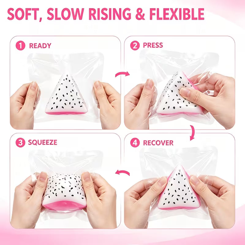 1pc Realistic Dragon Fruit Squishy Toy, Crispy Slow Rising TPR Fidget Toy with Plastic Beads Filler, Sensory Stress Relief Toy, Mixed Color Novelty Gift for Party Birthday