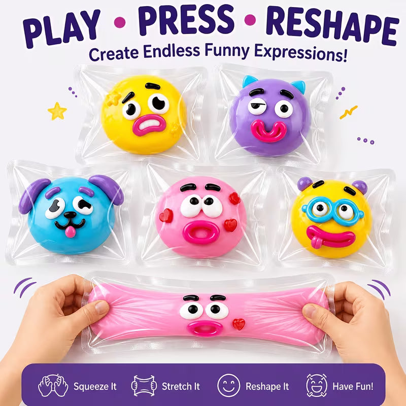 Dog Face Changing Squeeze Toy, Soft TPR Stress Relief Fidget Toy, Cute Novelty Kids Toy, 1PC Random Expression